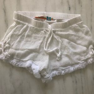 Vintage Havana Girls White Gauze Frayed Shorts